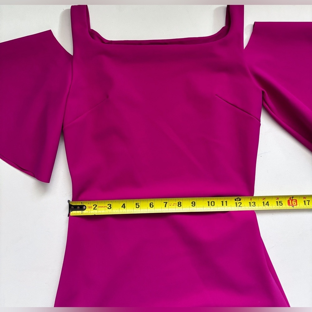 Chiara Boni La Petite Robe magenta pink flare sleeve dress sz 42 6 M barbicore - Picture 5 of 9